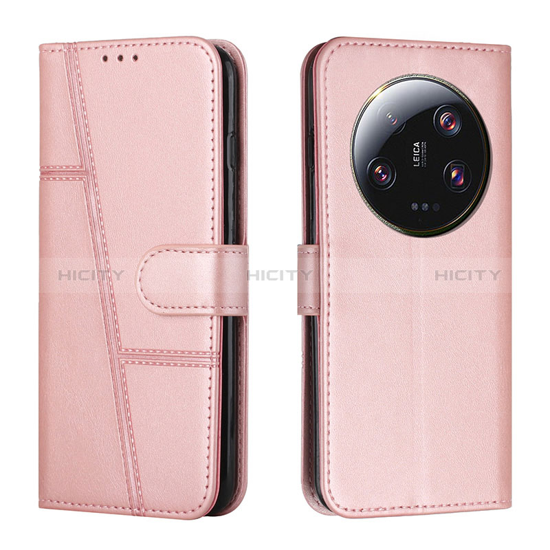 Coque Portefeuille Livre Cuir Etui Clapet Y01X pour Xiaomi Mi 13 Ultra 5G Or Rose Plus