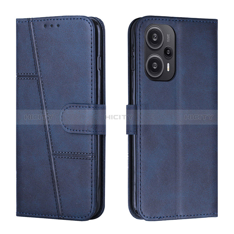 Coque Portefeuille Livre Cuir Etui Clapet Y01X pour Xiaomi Poco F5 5G Bleu Plus