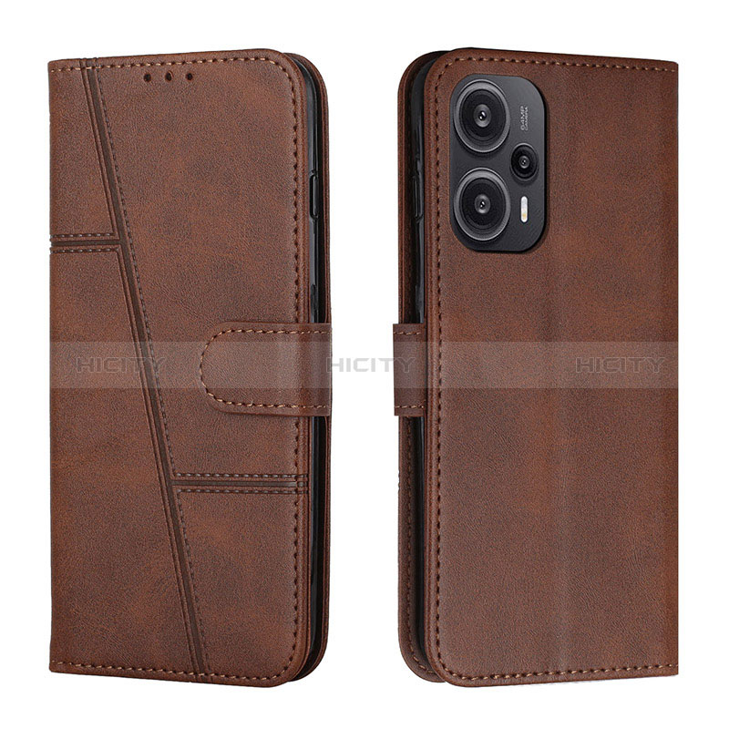 Coque Portefeuille Livre Cuir Etui Clapet Y01X pour Xiaomi Poco F5 5G Marron Plus