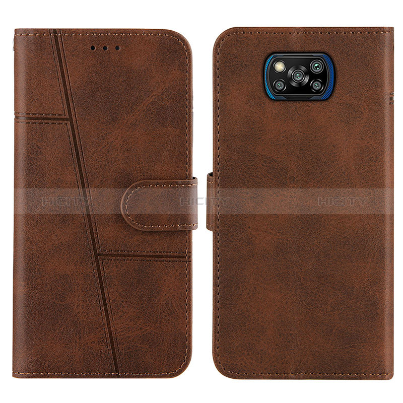 Coque Portefeuille Livre Cuir Etui Clapet Y01X pour Xiaomi Poco X3 Pro Marron Plus