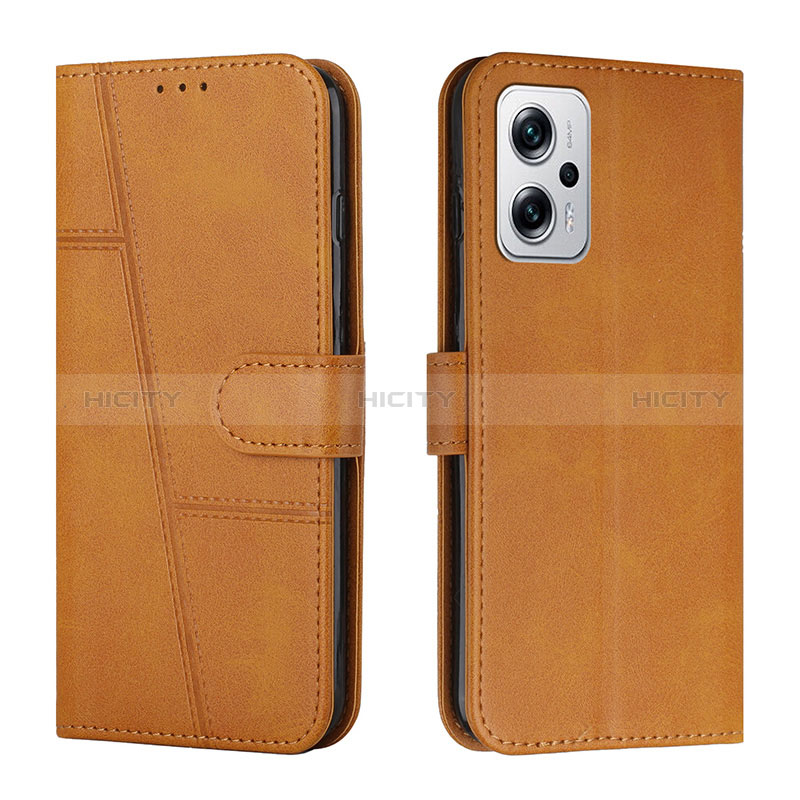 Coque Portefeuille Livre Cuir Etui Clapet Y01X pour Xiaomi Poco X4 GT 5G Brun Clair Plus