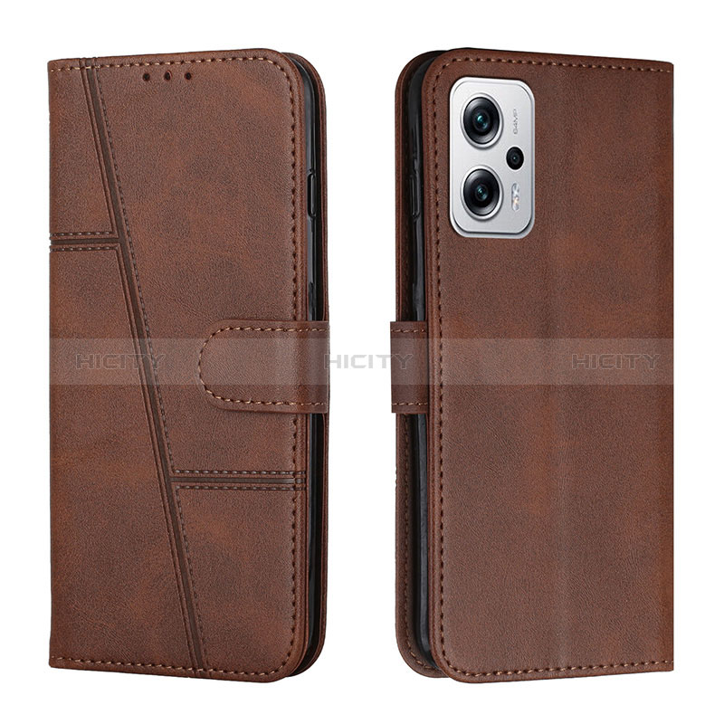 Coque Portefeuille Livre Cuir Etui Clapet Y01X pour Xiaomi Poco X4 GT 5G Marron Plus