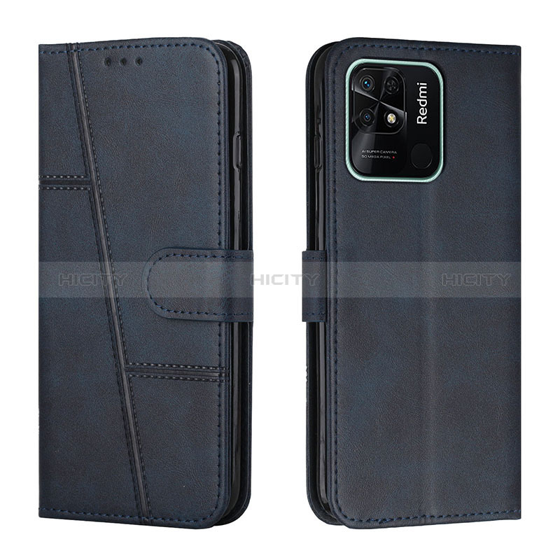 Coque Portefeuille Livre Cuir Etui Clapet Y01X pour Xiaomi Redmi 10 India Bleu Plus