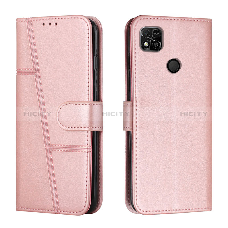 Coque Portefeuille Livre Cuir Etui Clapet Y01X pour Xiaomi Redmi 9C NFC Or Rose Plus