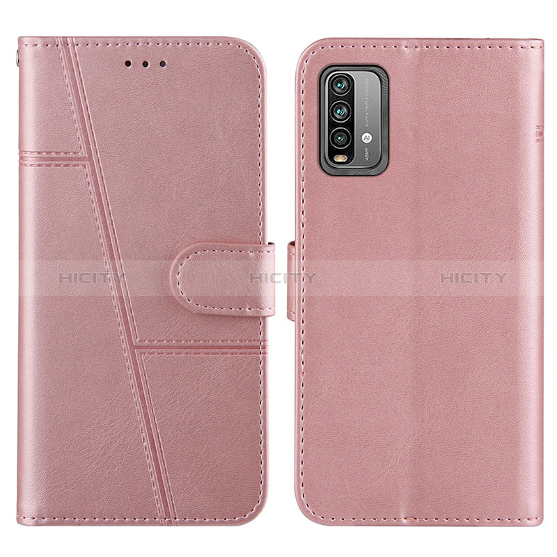 Coque Portefeuille Livre Cuir Etui Clapet Y01X pour Xiaomi Redmi 9T 4G Or Rose Plus