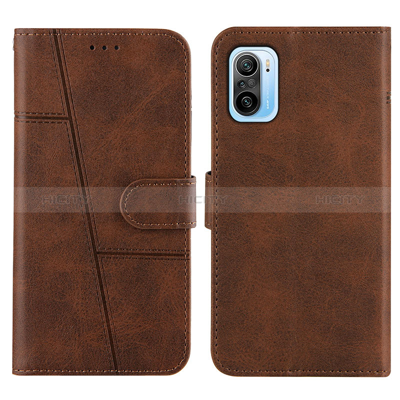 Coque Portefeuille Livre Cuir Etui Clapet Y01X pour Xiaomi Redmi K40 5G Marron Plus