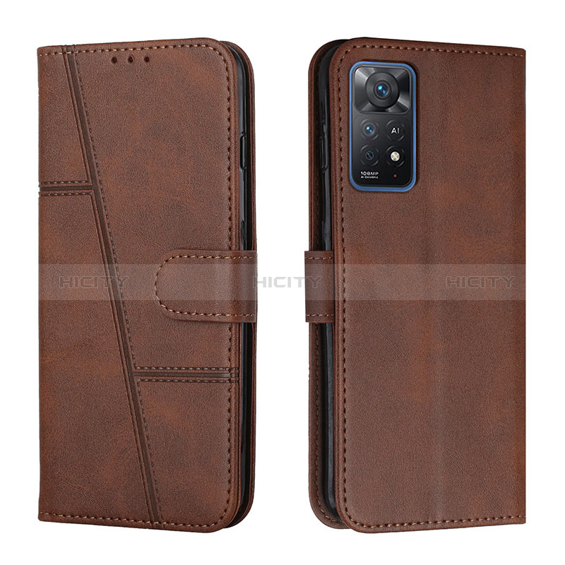 Coque Portefeuille Livre Cuir Etui Clapet Y01X pour Xiaomi Redmi Note 11 Pro 4G Marron Plus