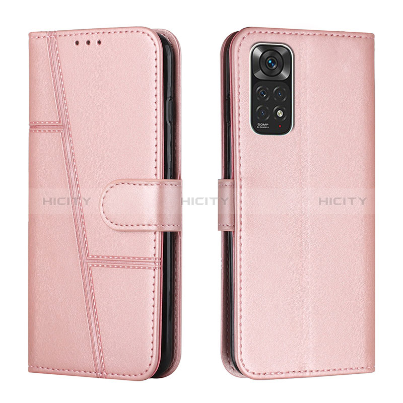 Coque Portefeuille Livre Cuir Etui Clapet Y01X pour Xiaomi Redmi Note 11S 4G Or Rose Plus