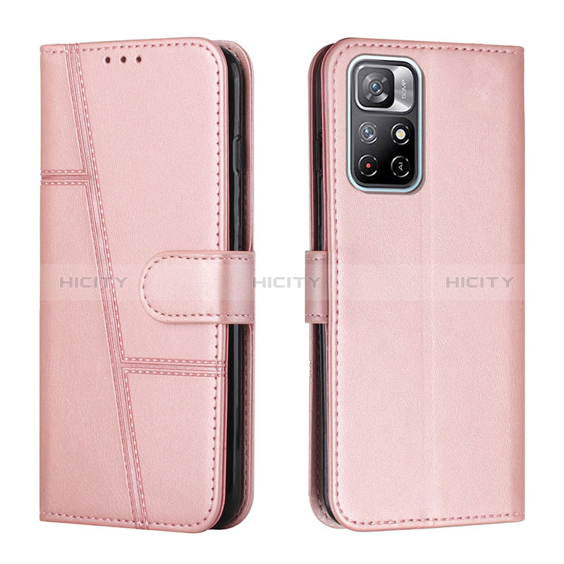 Coque Portefeuille Livre Cuir Etui Clapet Y01X pour Xiaomi Redmi Note 11S 5G Or Rose Plus