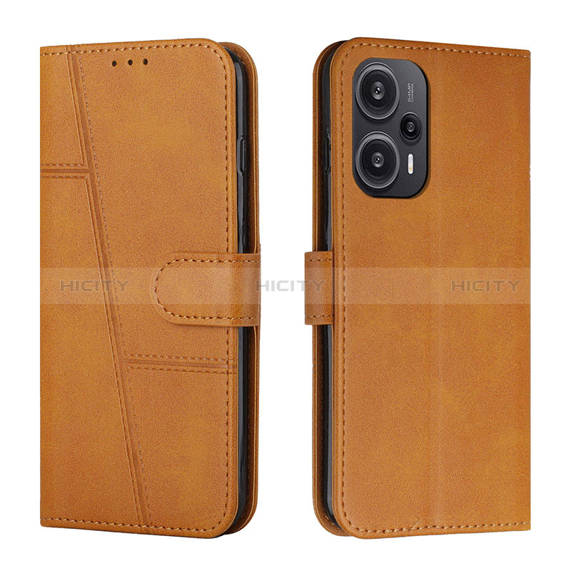 Coque Portefeuille Livre Cuir Etui Clapet Y01X pour Xiaomi Redmi Note 12 Turbo 5G Brun Clair Plus