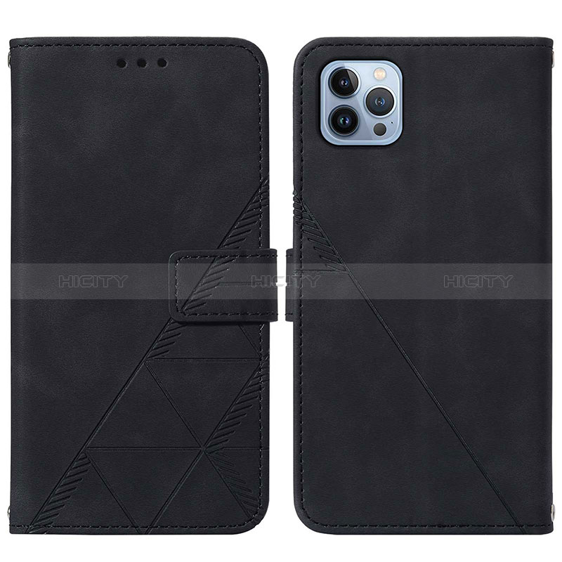 Coque Portefeuille Livre Cuir Etui Clapet Y02B pour Apple iPhone 13 Pro Noir Plus