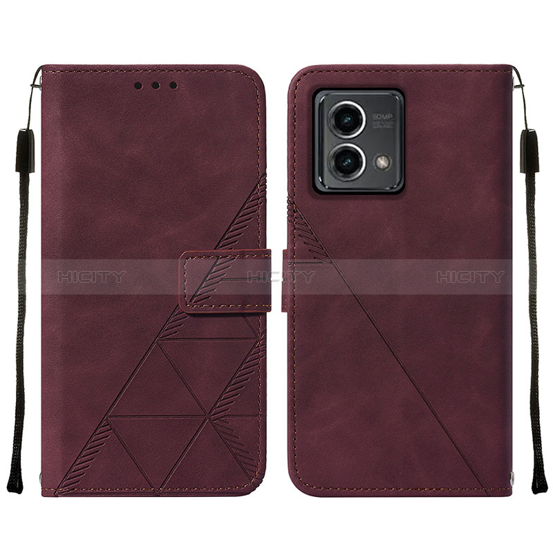 Coque Portefeuille Livre Cuir Etui Clapet Y02B pour Motorola Moto G Stylus (2023) 4G Vin Rouge Plus