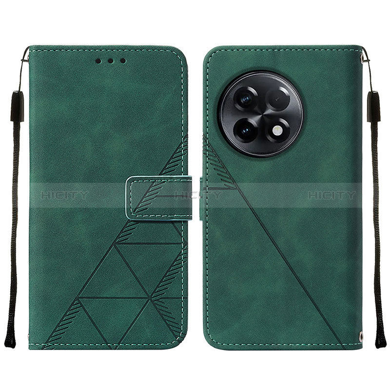 Coque Portefeuille Livre Cuir Etui Clapet Y02B pour OnePlus Ace 2 5G Vert Plus