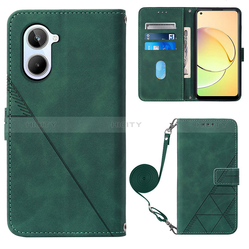 Coque Portefeuille Livre Cuir Etui Clapet Y02B pour Realme 10 4G Vert Plus