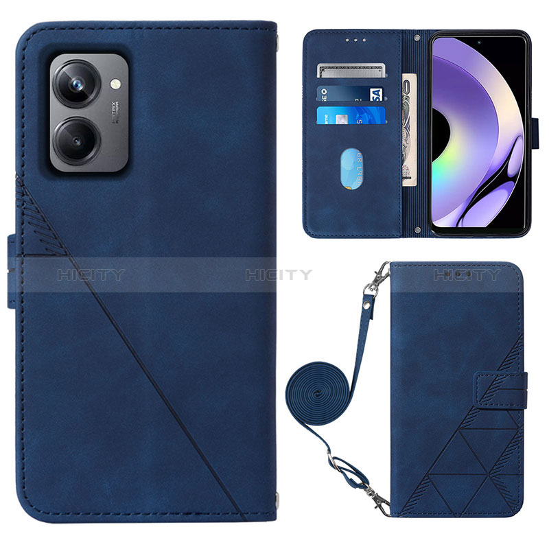 Coque Portefeuille Livre Cuir Etui Clapet Y02B pour Realme 10 Pro 5G Bleu Plus