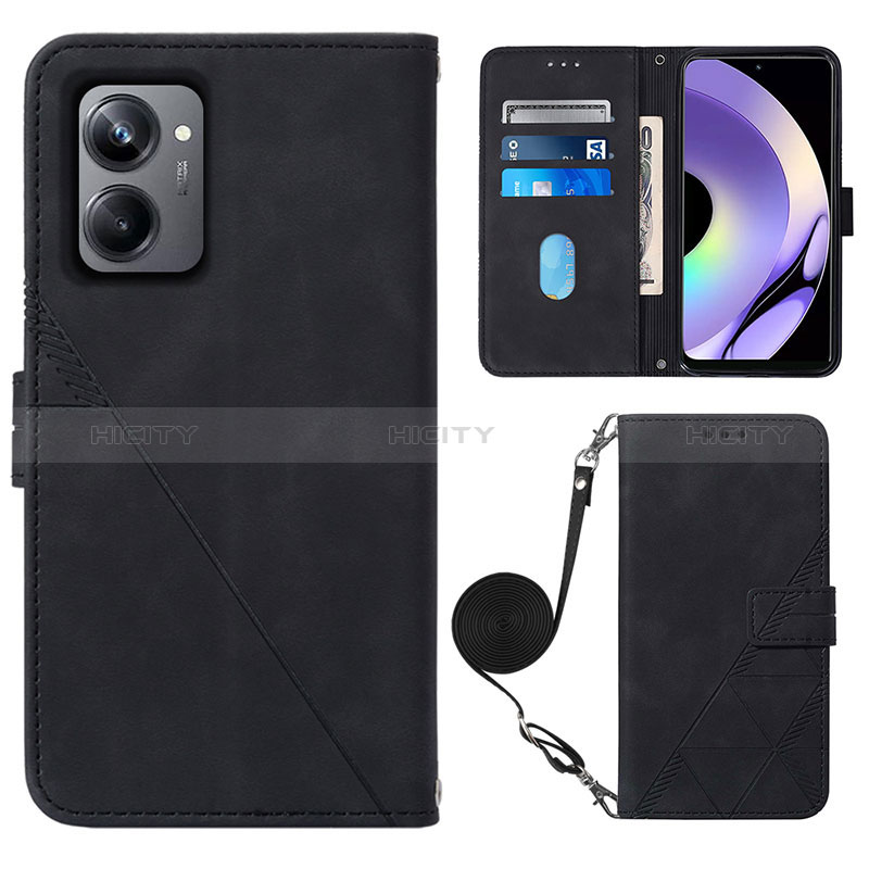 Coque Portefeuille Livre Cuir Etui Clapet Y02B pour Realme 10 Pro 5G Noir Plus