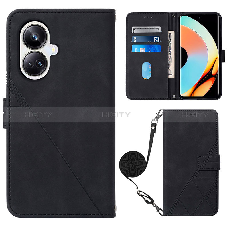 Coque Portefeuille Livre Cuir Etui Clapet Y02B pour Realme 10 Pro+ Plus 5G Noir Plus