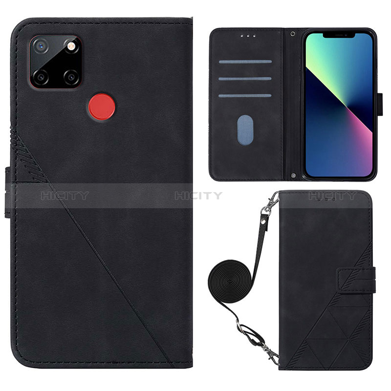 Coque Portefeuille Livre Cuir Etui Clapet Y02B pour Realme C12 Noir Plus