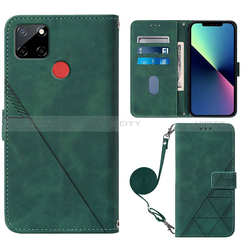 Coque Portefeuille Livre Cuir Etui Clapet Y02B pour Realme C12 Vert Plus