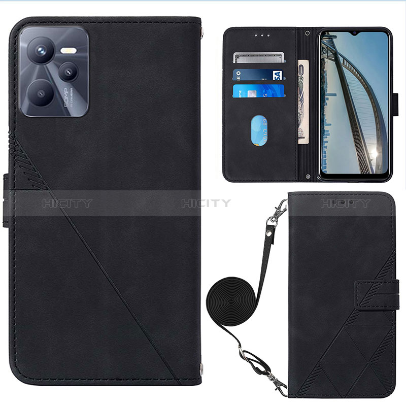 Coque Portefeuille Livre Cuir Etui Clapet Y02B pour Realme C35 Noir Plus