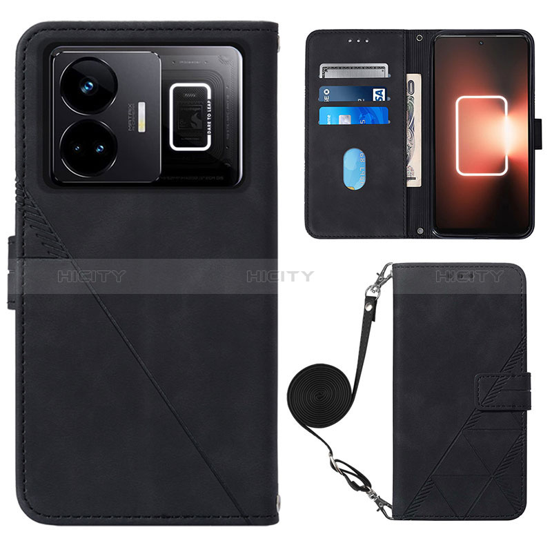 Coque Portefeuille Livre Cuir Etui Clapet Y02B pour Realme GT Neo5 240W 5G Noir Plus