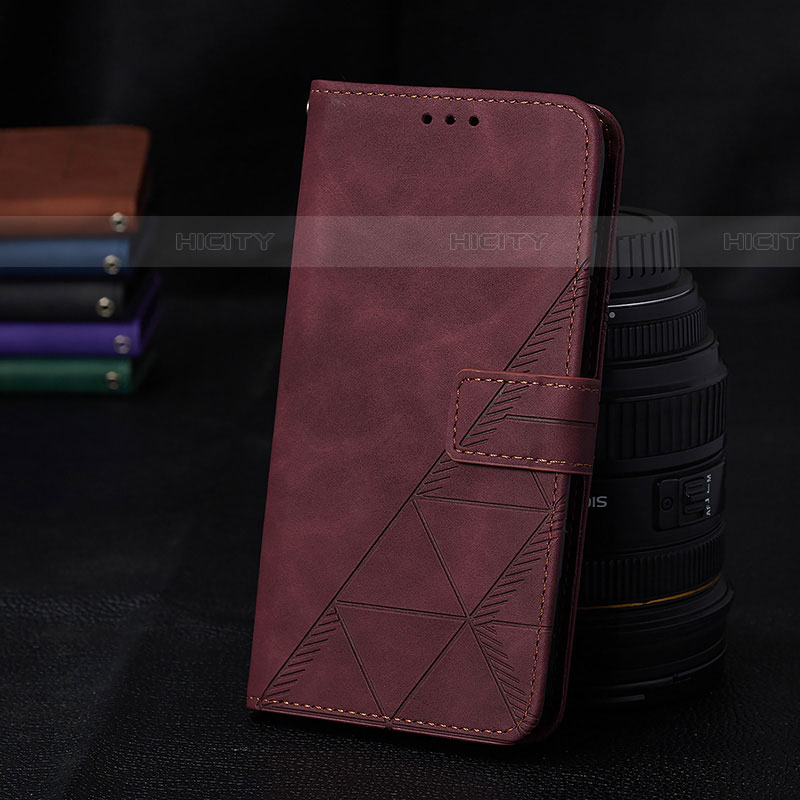 Coque Portefeuille Livre Cuir Etui Clapet Y02B pour Samsung Galaxy A03s Vin Rouge Plus