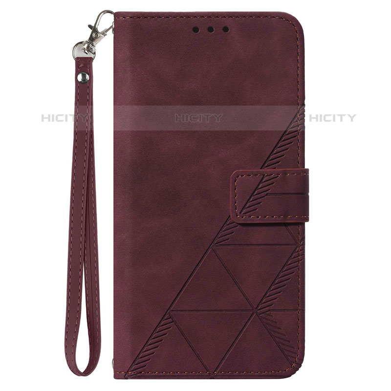 Coque Portefeuille Livre Cuir Etui Clapet Y02B pour Samsung Galaxy M33 5G Vin Rouge Plus