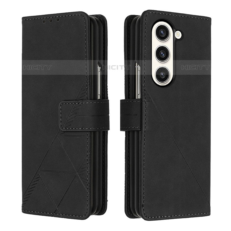 Coque Portefeuille Livre Cuir Etui Clapet Y02B pour Samsung Galaxy Z Fold5 5G Noir Plus