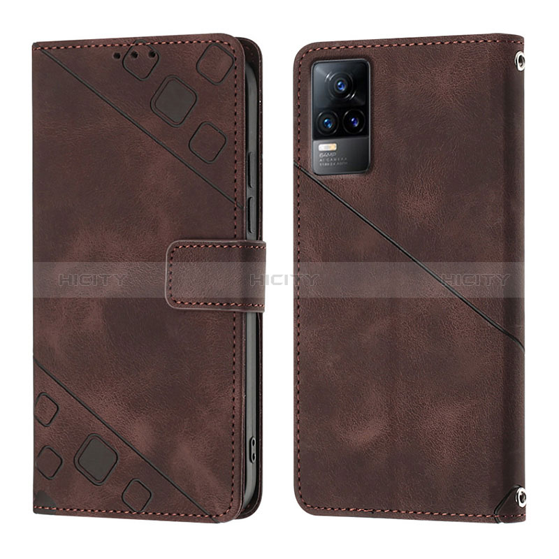 Coque Portefeuille Livre Cuir Etui Clapet Y02B pour Vivo V21e 4G Marron Plus