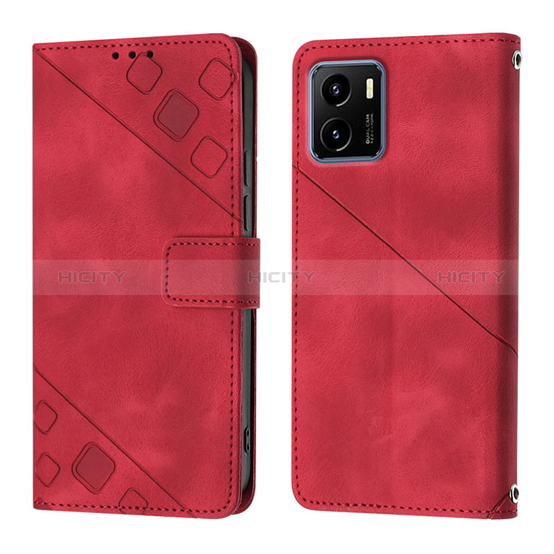 Coque Portefeuille Livre Cuir Etui Clapet Y02B pour Vivo Y01 Rouge Plus