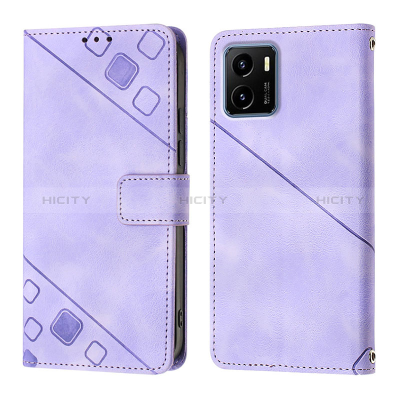 Coque Portefeuille Livre Cuir Etui Clapet Y02B pour Vivo Y01 Violet Clair Plus