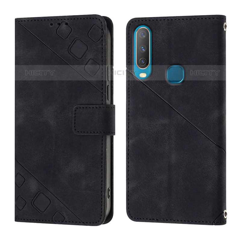 Coque Portefeuille Livre Cuir Etui Clapet Y02B pour Vivo Y11 Noir Plus