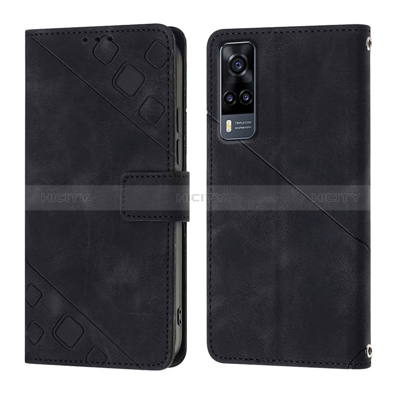 Coque Portefeuille Livre Cuir Etui Clapet Y02B pour Vivo Y31 (2021) Noir Plus