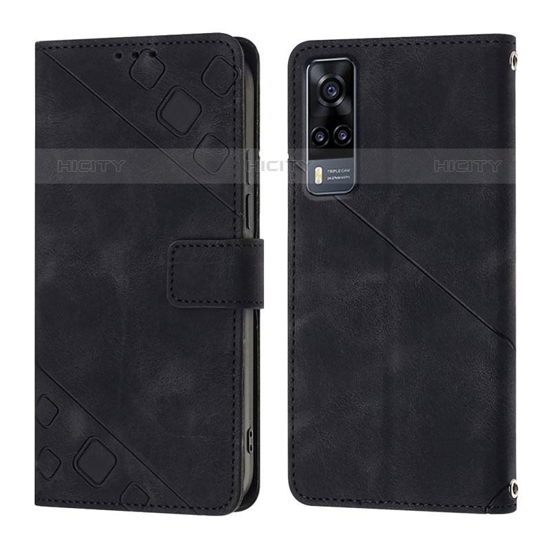 Coque Portefeuille Livre Cuir Etui Clapet Y02B pour Vivo Y51A Noir Plus