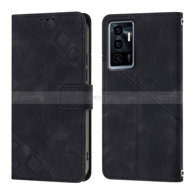 Coque Portefeuille Livre Cuir Etui Clapet Y02B pour Vivo Y75 4G Noir Plus