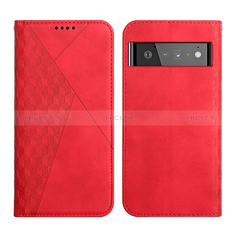 Coque Portefeuille Livre Cuir Etui Clapet Y02X pour Google Pixel 6 Pro 5G Rouge Plus