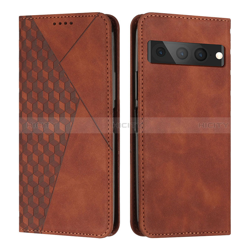 Coque Portefeuille Livre Cuir Etui Clapet Y02X pour Google Pixel 7 Pro 5G Marron Plus