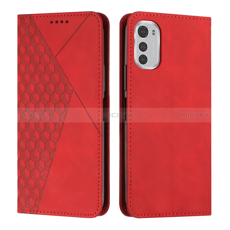 Coque Portefeuille Livre Cuir Etui Clapet Y02X pour Motorola Moto E32 Rouge Plus