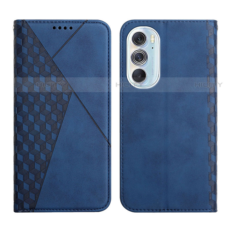 Coque Portefeuille Livre Cuir Etui Clapet Y02X pour Motorola Moto Edge Plus (2022) 5G Bleu Plus