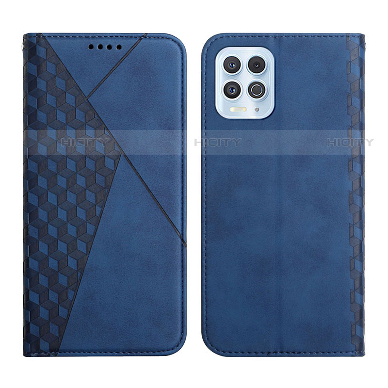 Coque Portefeuille Livre Cuir Etui Clapet Y02X pour Motorola Moto Edge S 5G Bleu Plus