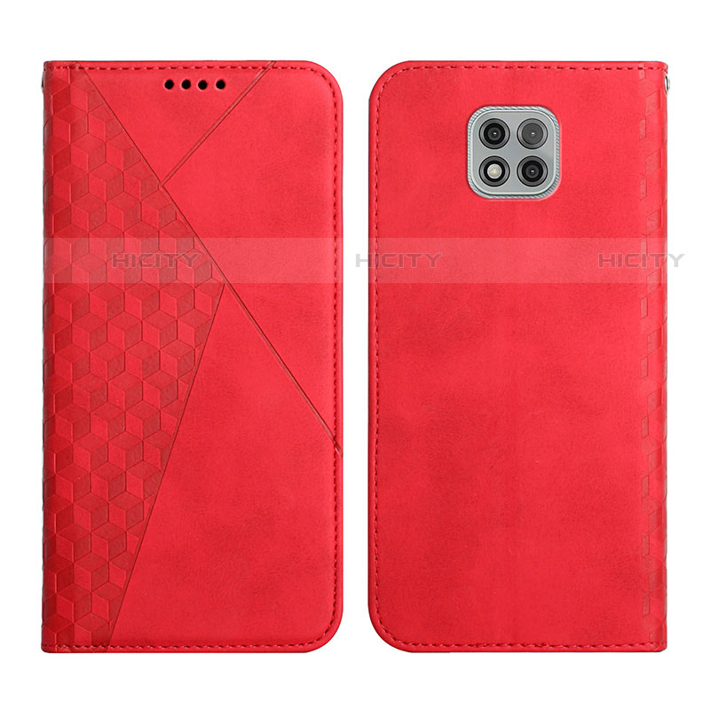 Coque Portefeuille Livre Cuir Etui Clapet Y02X pour Motorola Moto G Power (2021) Rouge Plus