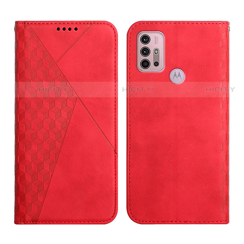 Coque Portefeuille Livre Cuir Etui Clapet Y02X pour Motorola Moto G10 Power Rouge Plus