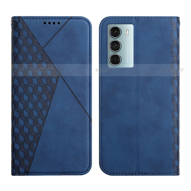 Coque Portefeuille Livre Cuir Etui Clapet Y02X pour Motorola Moto G200 5G Bleu Plus