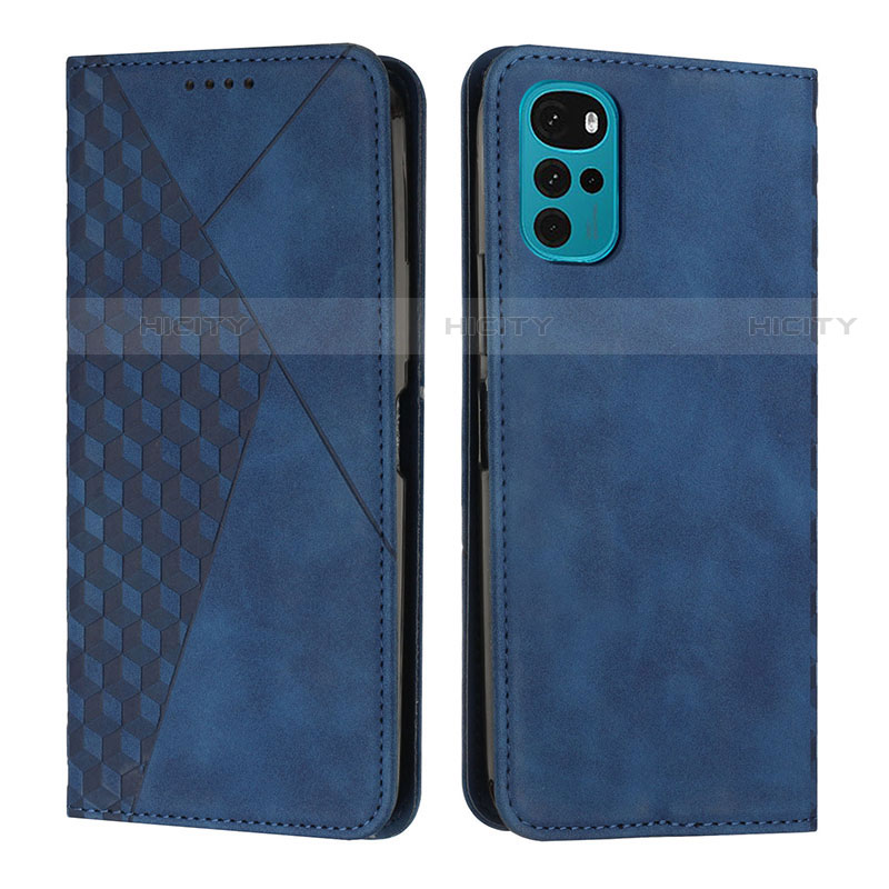 Coque Portefeuille Livre Cuir Etui Clapet Y02X pour Motorola Moto G22 Bleu Plus