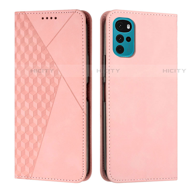 Coque Portefeuille Livre Cuir Etui Clapet Y02X pour Motorola Moto G22 Or Rose Plus