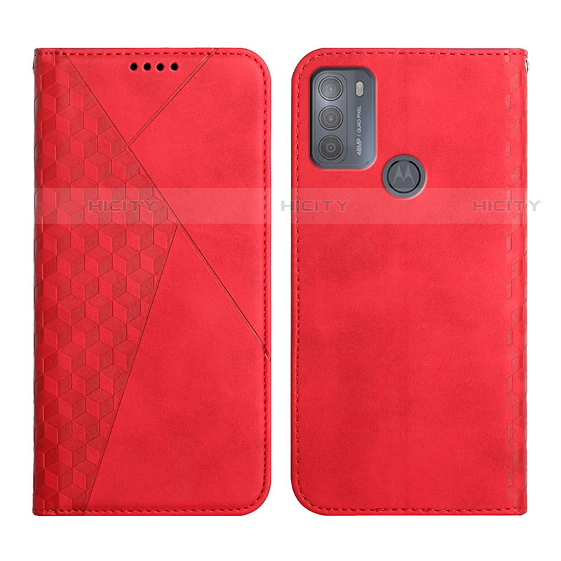 Coque Portefeuille Livre Cuir Etui Clapet Y02X pour Motorola Moto G50 Rouge Plus