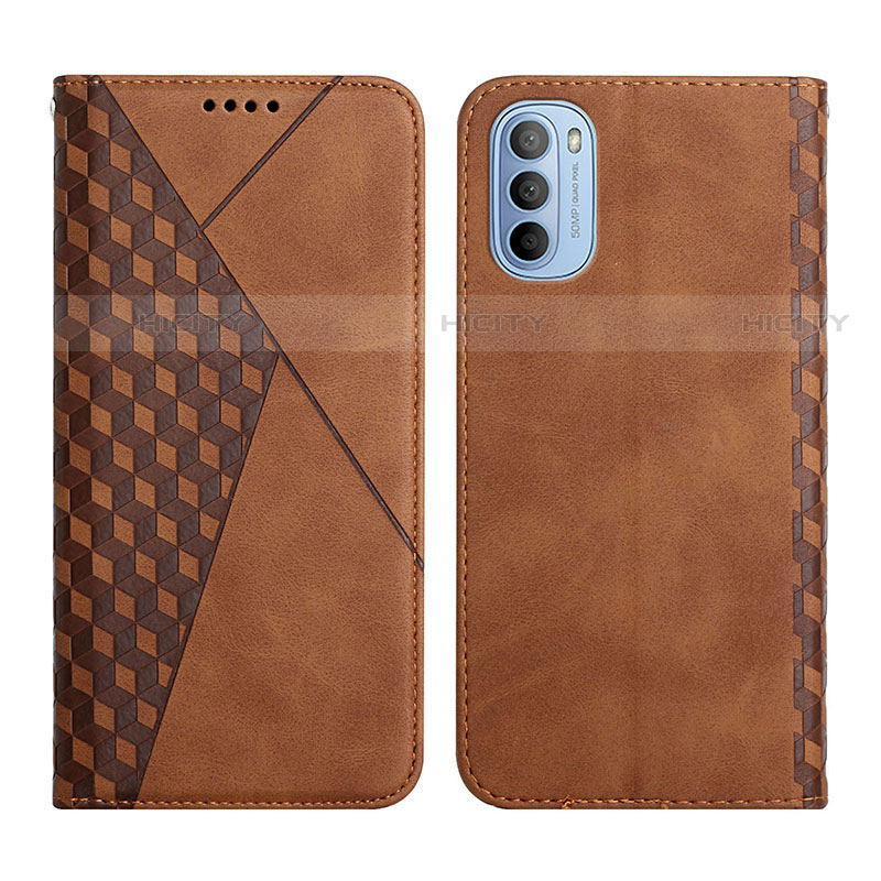 Coque Portefeuille Livre Cuir Etui Clapet Y02X pour Motorola Moto G51 5G Marron Plus