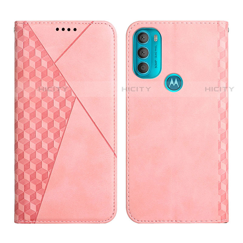 Coque Portefeuille Livre Cuir Etui Clapet Y02X pour Motorola Moto G71 5G Or Rose Plus