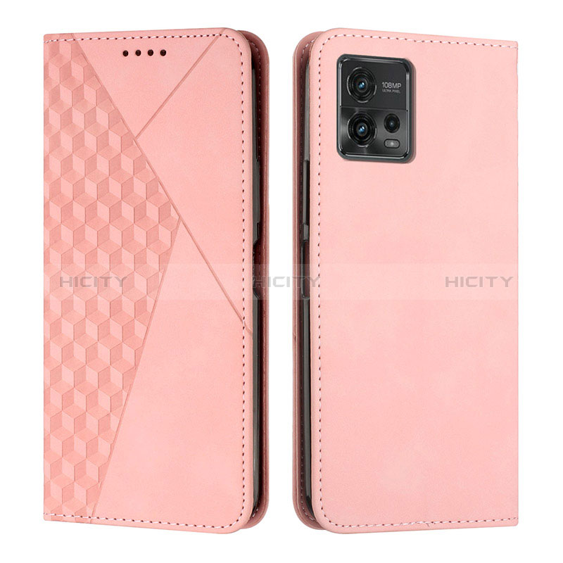 Coque Portefeuille Livre Cuir Etui Clapet Y02X pour Motorola Moto G72 Or Rose Plus