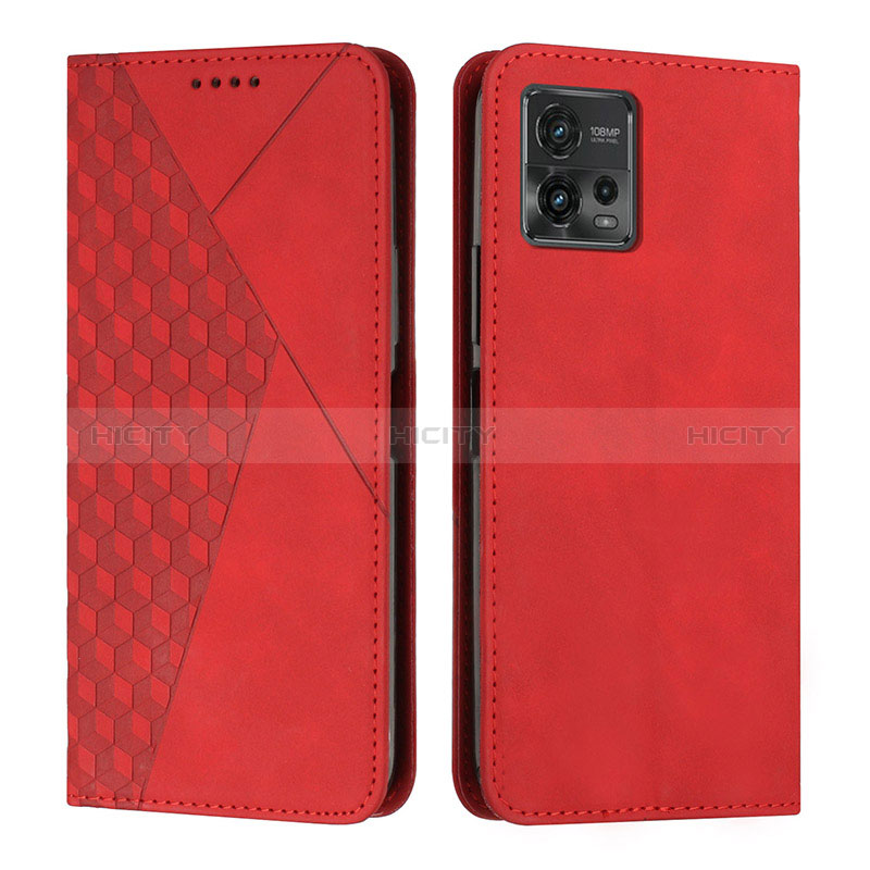 Coque Portefeuille Livre Cuir Etui Clapet Y02X pour Motorola Moto G72 Rouge Plus